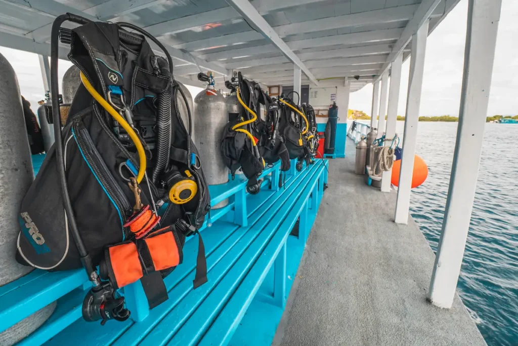 dive boat departing labuan bajo for komodo national park day trip