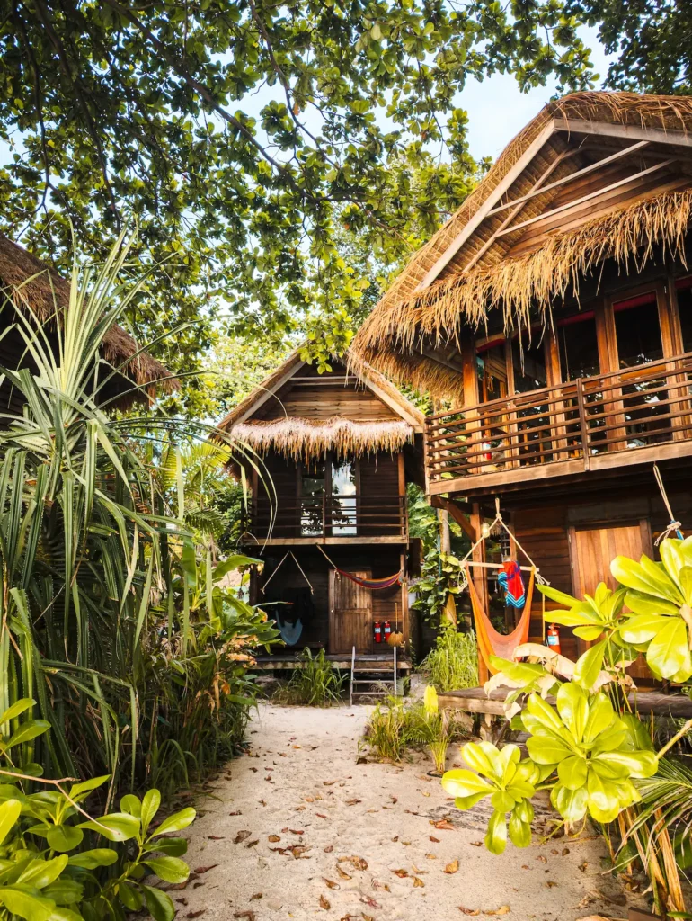 Beachfront bungalows at Castaway Resort on Sunrise Beach Koh Lipe